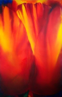 Red Tulip 2 - Oil on Canvas - 154cm x 89cm